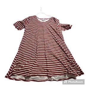Striped burgundy dress